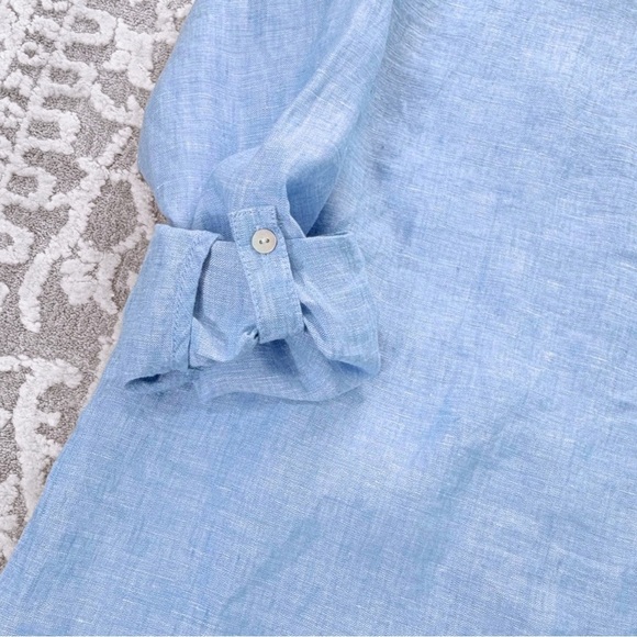 C&C California 100% Linen Roll-Tab Shirt - Picture 7 of 10